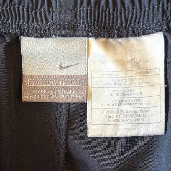 VTG Y2K Nike Running Shorts Norts Black/White Athletic Pockets Drawstring Medium - Picture 3 of 12